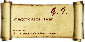 Gregorovics Iván névjegykártya